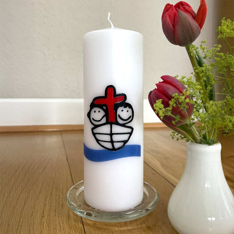 Kerze mit Logo