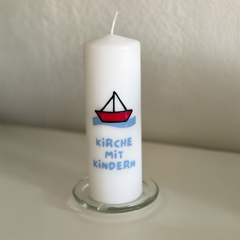 Kerze mit Logo
