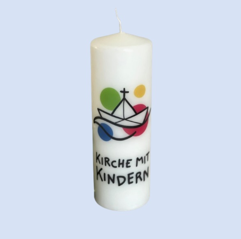 Kerze mit Logo