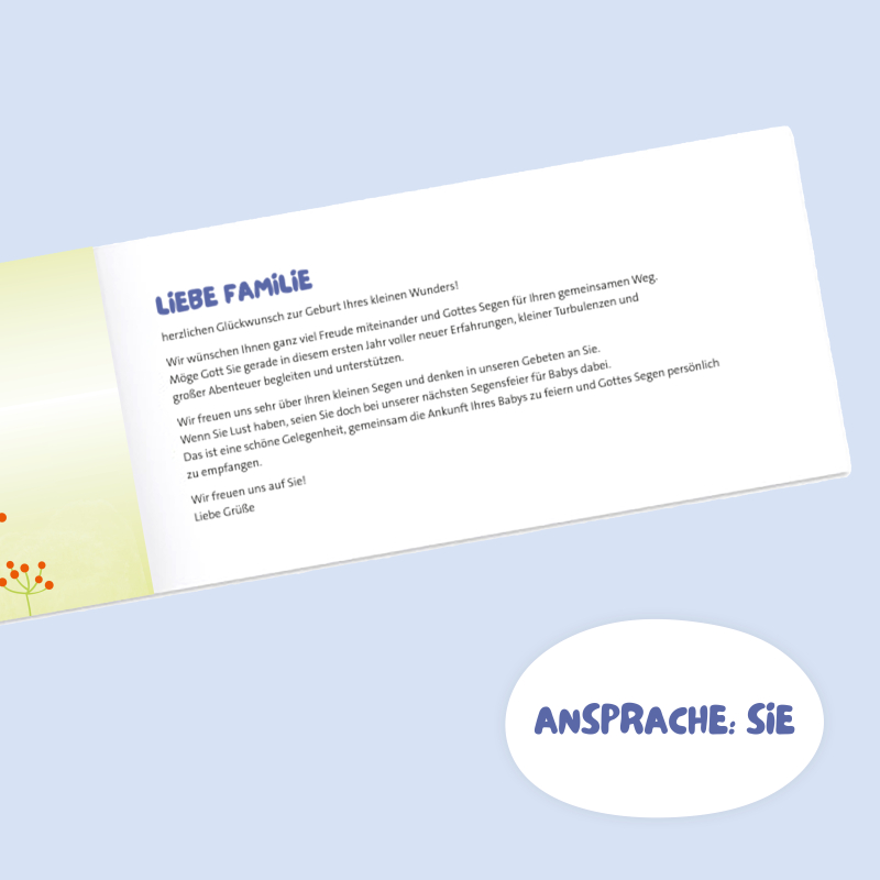 Klappkarte Schaf Innenseite DU